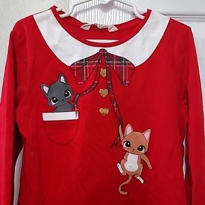 H&M, US 8/10, Red and white with gold detailing